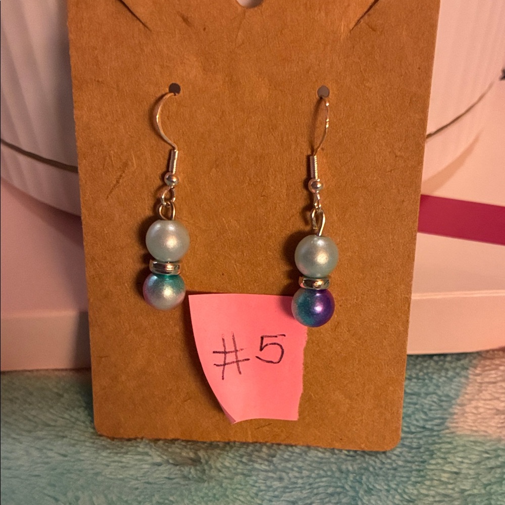 Elegant Blue and Purple Beaded Earrings necklace, and bracelet set